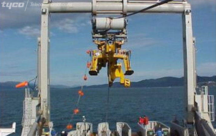 Cable Plough Launch - Image by courtesy of Tyco Telecommunications