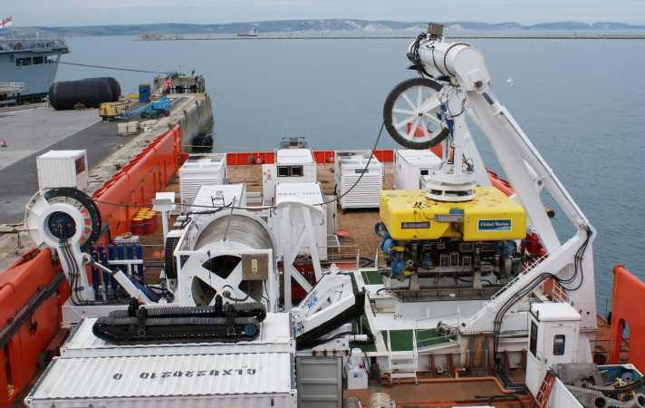 ROV Spread on the Aft Deck - Image by courtesy of Global Marine Systems Ltd